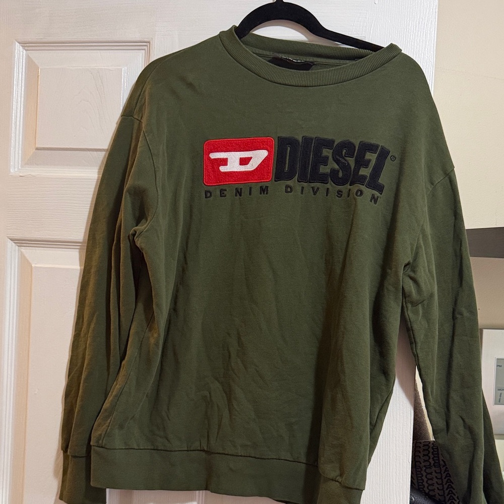 Diesel Khaki Sweatshirt with Red Logo